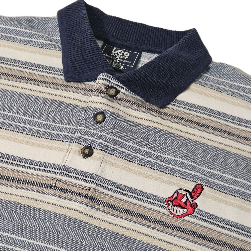 VINTAGE CHIEF WAHOO Cleveland Indians Polo Golf Shirt Guardians L‎ Large 90s